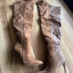 Leather And Suede Thigh Highs 