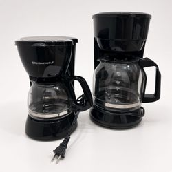 NEW Elite Gourmet 4-cup Coffee Maker & Mainstays 12-cup Drip Coffee Maker (2 new coffee pots w/ accessories)