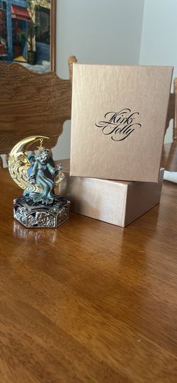 Kirk's Folly Dreamkeeper Trinket Box Remember the Magic Angel on Moon and Stars