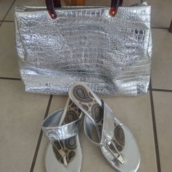 Silver Bag And Shoes