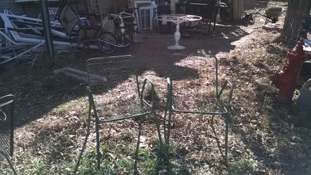 a pair of nice metal lawn chairs, in Good used condition