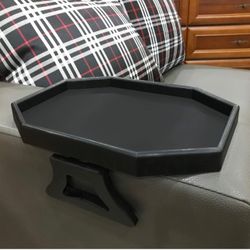 BRAND NEW IN BOX SideTablesSofa Armrest Clip-On TableReclinerArmchair Organizer Tray (Black), Food Grade Plastic Material 