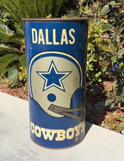 Vintage 70’s Dallas cowboys steel trash can