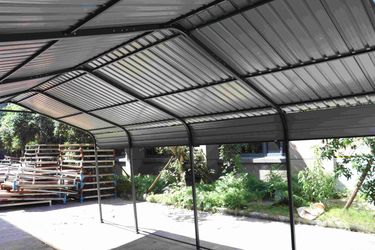 supply Video NEW Metal Carport 12 ×20 FT Heavy Duty with Galvanized Steel Roof, Metal Garage Canopy with Galvanized Steel Roof & Frame, Car Tent Outdo