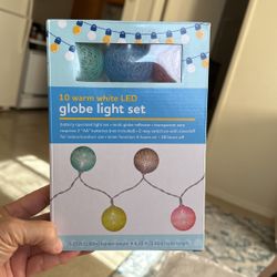 New 10 Warm LED Globe Light Set