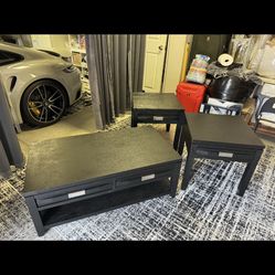 2 corner tables and 1 coffee table 