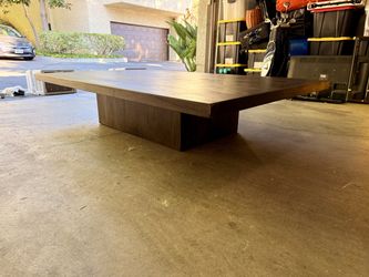 Restoration Hardware Oak Plinth Coffee Table, 68in, Discontinued Finish