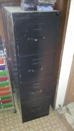 Black file cabinet