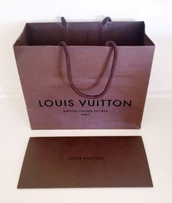 Authentic Louis Vuitton Brown Gift Bag and Receipt Card Lot x 2 for Sale in  Fontana, CA - OfferUp