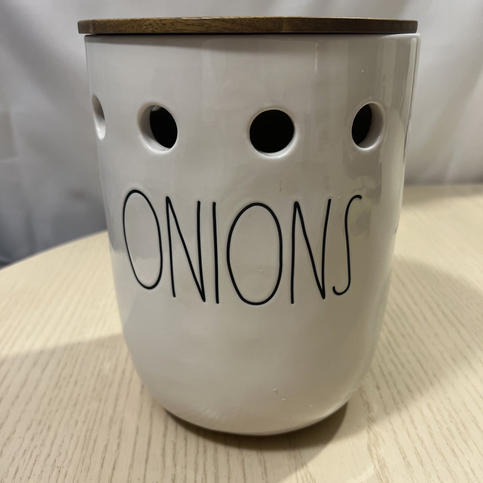 Rae Dunn By Magenta ceramic ONIONS Cellars - Wood Tops