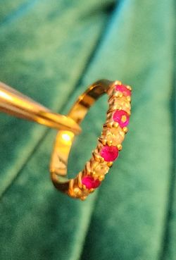 Women's Ruby And Gold-plated Ring *size 5