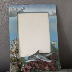 Handpainted, Dolphin, Picture Frame
