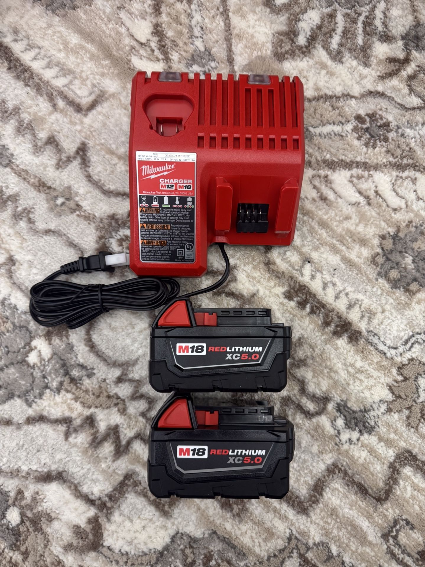 Milwaukee 5.0 Batteries With Charger
