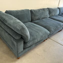 Blue Corduroy Sectional