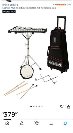 Ludwig M651R Educational Bell Kit w/Rolling Bag
