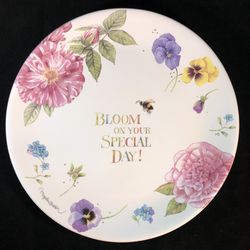 Marjolein Bastin Ceramic Plate "Bloom on Your Special Day" Nature's Sketchbook