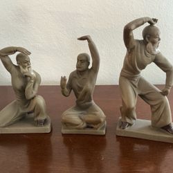 Set of 3 Vintage Asian Martial Arts Figurines – Decorative Statues