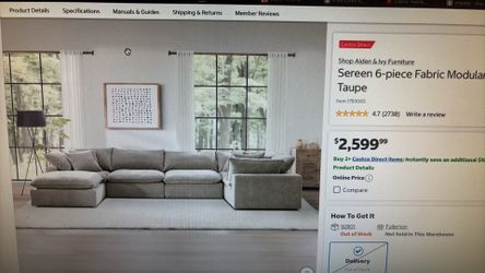 Beautiful 6 piece Modular Couch