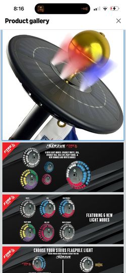 Service First Sirius Flagpole Solar Powered Light - Fire Light (Freedom Black)