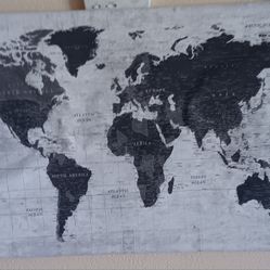 Canvas World Map Atlas Wall Hanging 