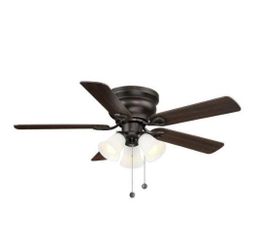 Clarkston II 44 in. LED Indoor Oil Rubbed Bronze Ceiling Fan with Light Kit NEW