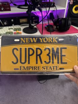 Supreme New York License Plate