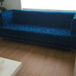 Blue Velvet Sofa