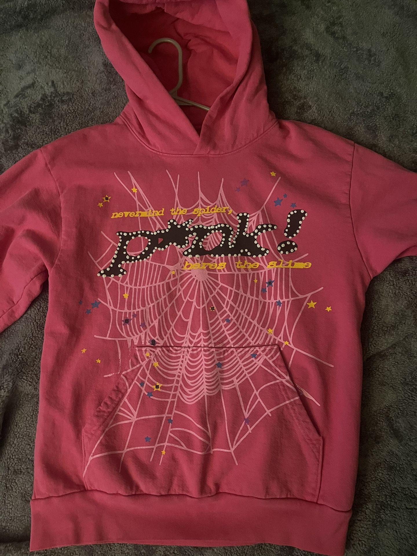 pink punk sp5der hoodie