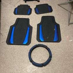 Car Mats And Steering  Wheel Cover 