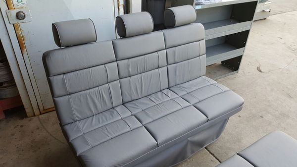 Leather Van Bench Seat Bed Folds Down With Extend A Bed Brand New