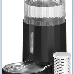 CZPET - Dispensador automático de agua de 4L con filtro para perros y gatos con cuenco de acero inoxidable