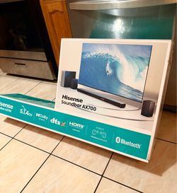Hisense (AX700) • 5.1.4 Channel Dolby Atmos Soundbar Home Theater System • Wireless Subwoofer + Rear Speakers