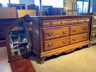 AMERICA THE BEAUTIFUL Ornate Doublewide Dresser & Mirror