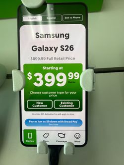 Samsung s26 1$ with payment plan