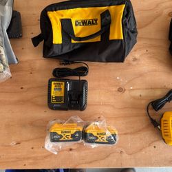DEWALT (2) 4AH 20v Max XR Batteries and 12v/20v Max Charger (Bag Included)