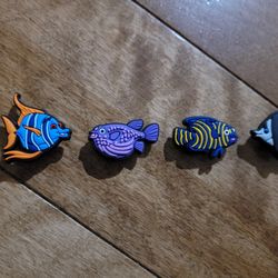 Lot Of 4 Tropical Fish Croc Charms 