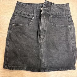 forever 21 black jeans skirt