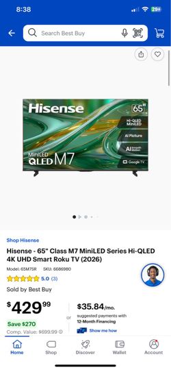 Hisense 65 inch class m7 mini led series high-qled
