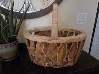 Unique Handmade Wood Basket / Planter