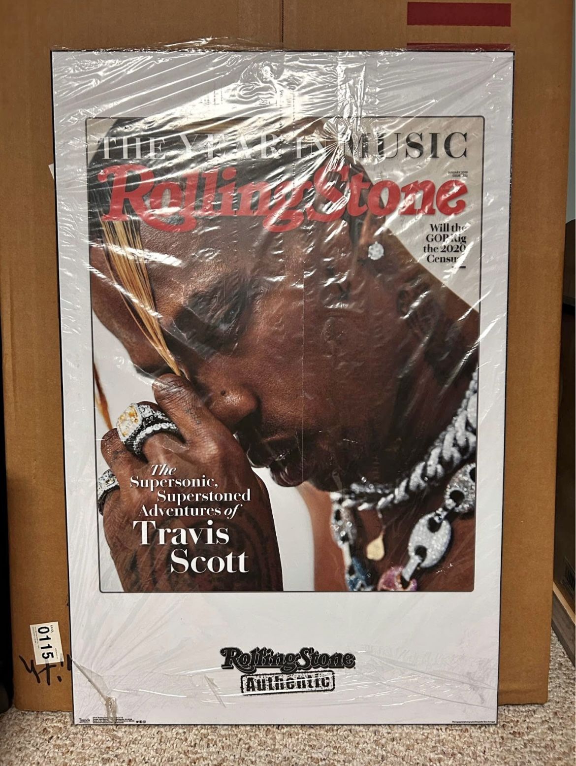 Travis Scott Rolling Stone Magazine Cover 2019 Wood Mount Poster