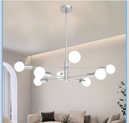 Modern Chandelier, 53 InchH Sputnik Ceiling Light Dining Room Light Fixtures Over Table Height Adjustable Mid Century Hanging Light E26 Pendant Lighti