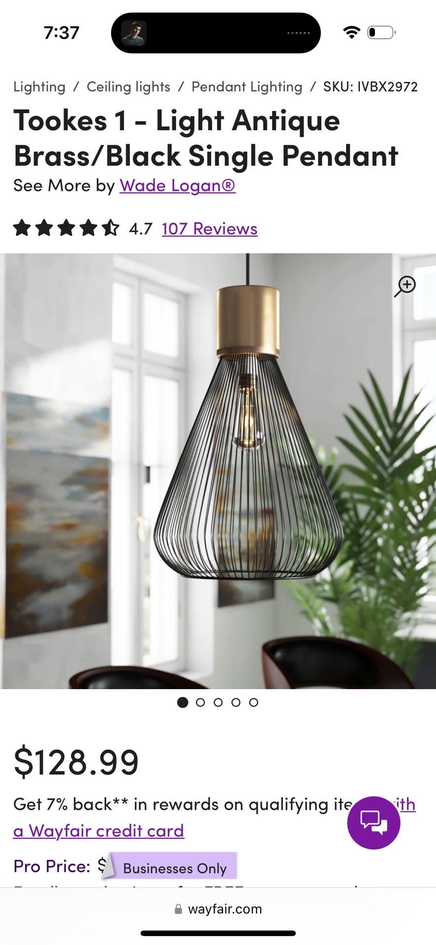 Wade Logan Tookes 1 Light Geometric Pendant – Set of 2