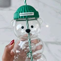 NEW Starbucks Bear glass mug