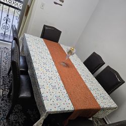 Wood Table and 6 chairs