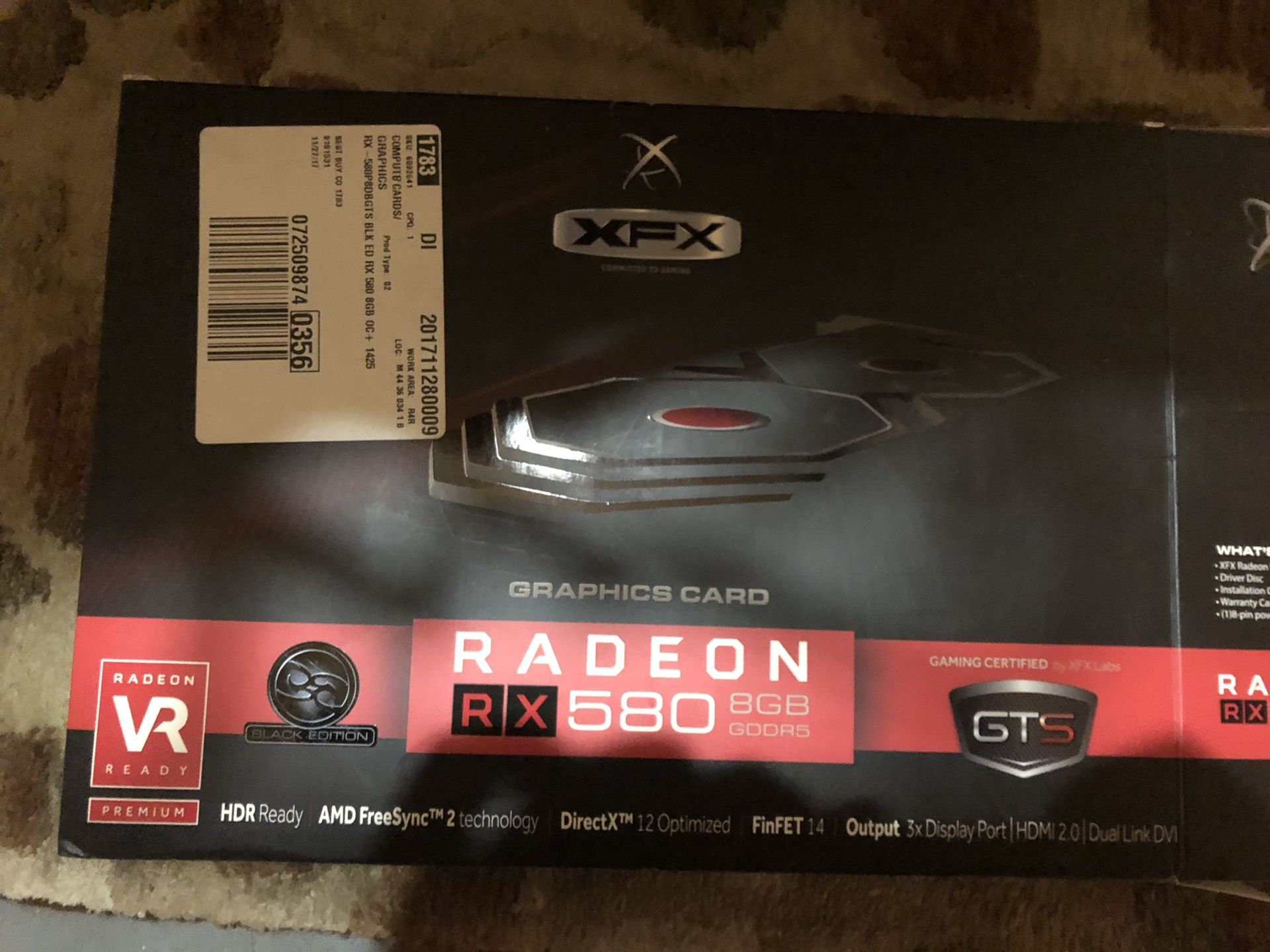 Radeon rtx 580 8gb graphics card