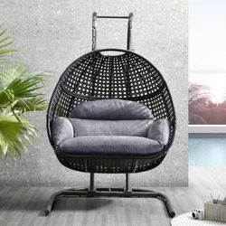 Swing Chair Double Black and Grey cushion. New Especial price for limited time