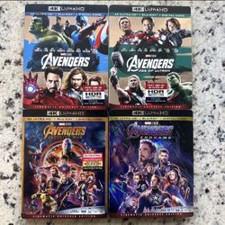 Avengers 4 FILM 4K Blu-ray Set + 4 RARE SLIPCOVER 8 Discs Infinity Ultron End 💥