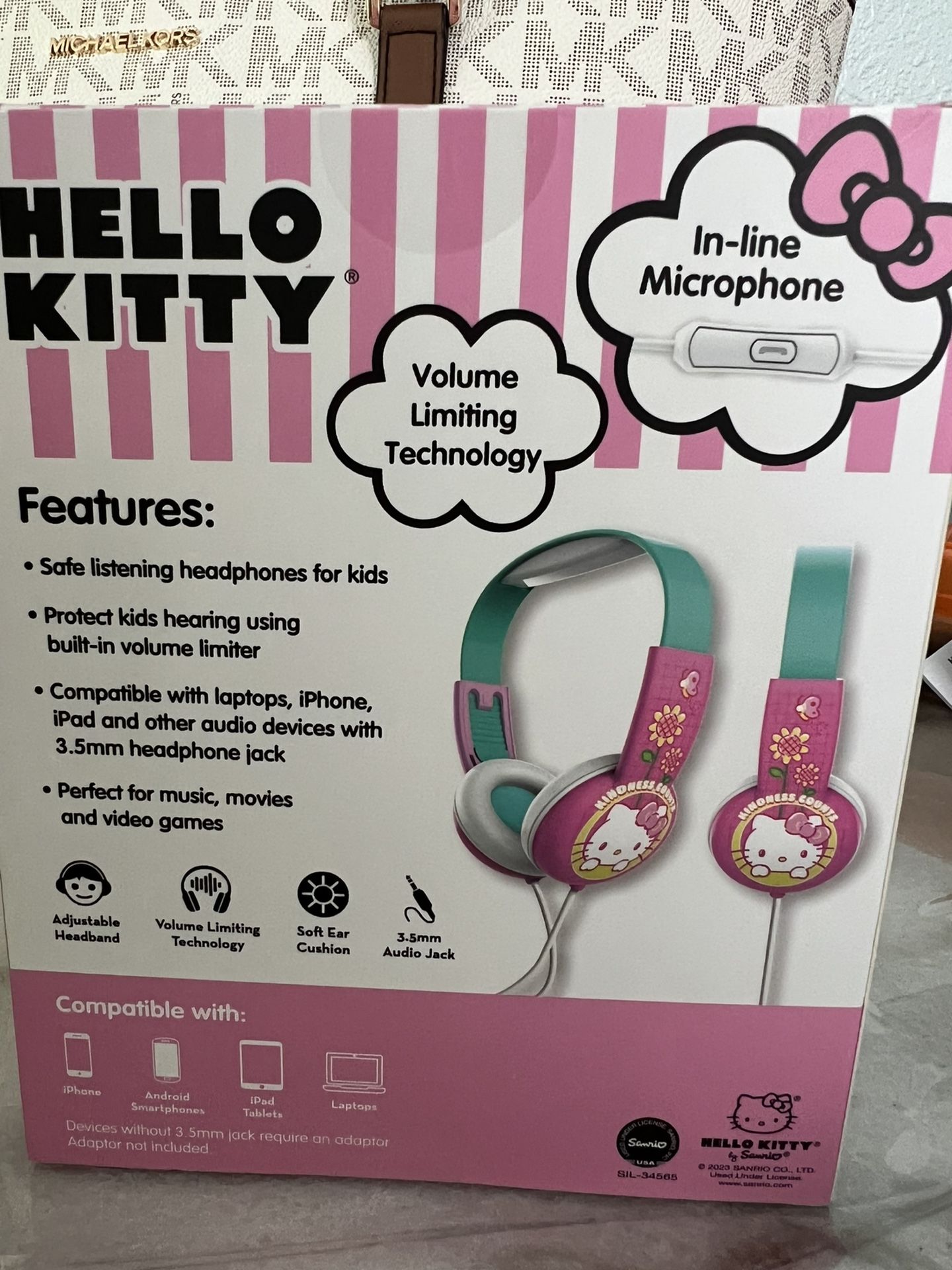 Hello Kitty KID SAFE HEADPHONES $10