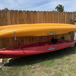 Pair Of Hobie Fishing Kayaks Peddle Drive And Extras