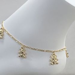 14k Gold Filled Teddy Bear Charms Anklet Best Quality Guarantee!!!